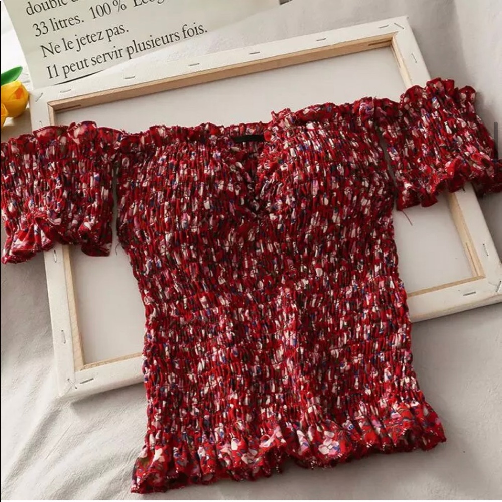 Stretchy Summer Floral Crop Top - OS